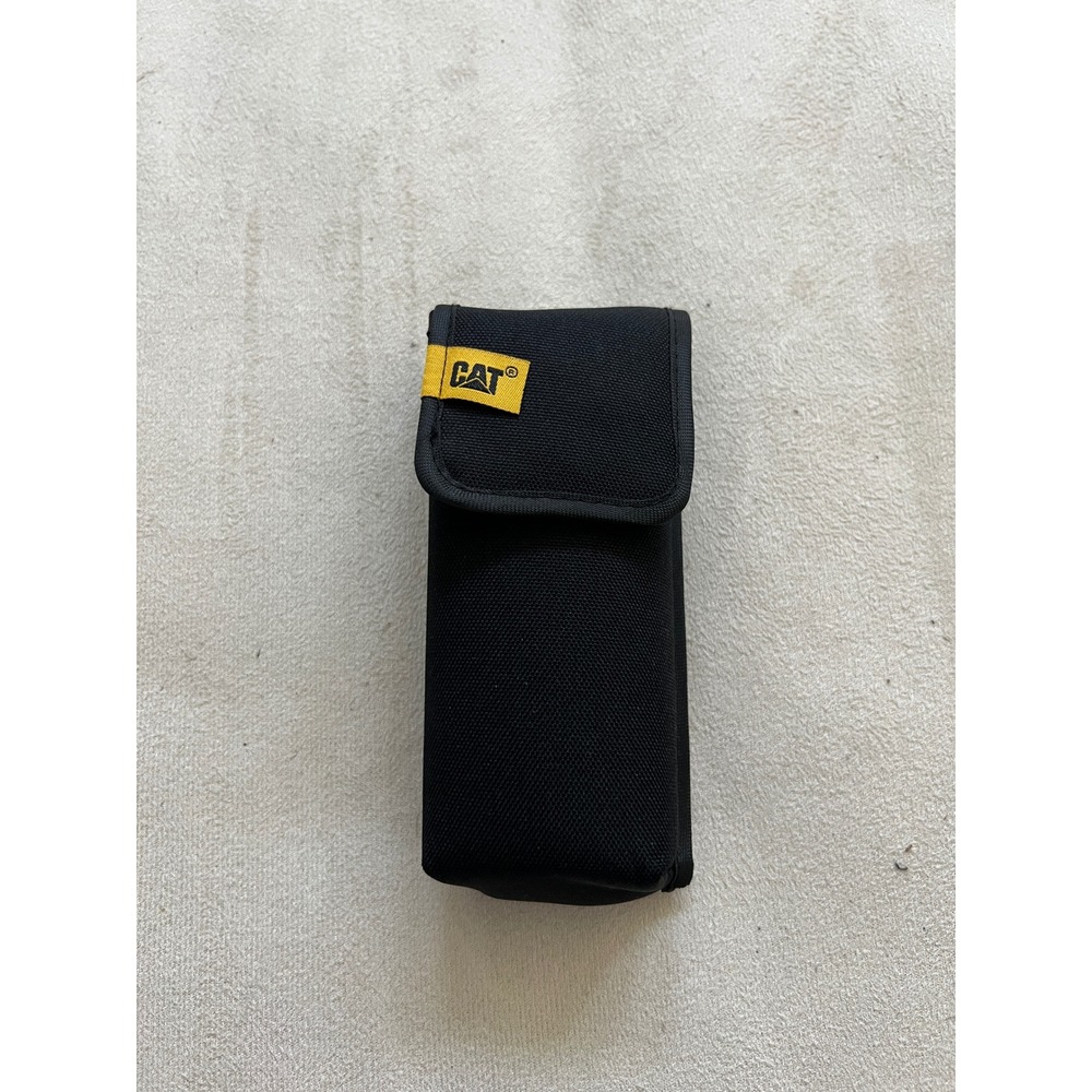 CAT Caterpillar Black Canvas Tool Pouch Belt Loop Accessory Case Ballistic Nylon